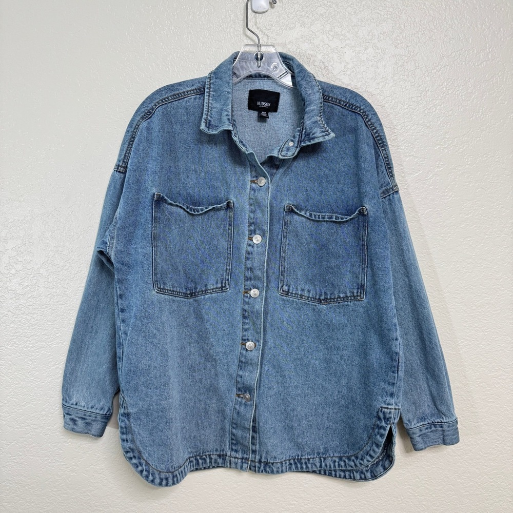 Hudson Denim Shirt Jacket Womens S Blue Cotton Oversized Shacket Utility Jean